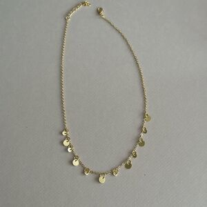 Gold Disc Charm Necklace #1868